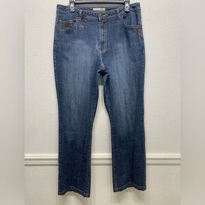 Chico’s Platinum Marquis Jeans, Bootcut, Beaded, 80’s Festival, Honky Tonk. Sz 2